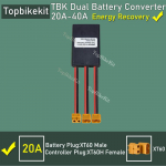 24V/36V/48V/60V/72V 20A/30/40A E-jalgratta kahekordse aku t&uuml;hjendusmuundur L&uuml;liti Aku paralleelmoodul Toetab energia taastamist Max 20A XT60H