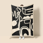 Skandinaavialik ins stiil Morandi tekk abstraktne geomeetriline disain antistaatiline tolm Netroots sama diivanikatte tekiga Size: 150*200cm, Weight: 280 GSM