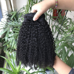 Kiire kohaletoimetamine Neitsi Remy juuksed Afro Kinky Krussis Klipsiga Pikendused Suur laoseis N&auml;htamatu Toores India juuksed (Black,8 Inches) must