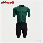 Meeste triatloni skinsuit Jalgrattakomplekt L&uuml;hikeste varrukatega rattariided Triatlonikost&uuml;&uuml;m Ropa Ciclismo Ujumine Jooksmine V&otilde;istlus&uuml;likond M black