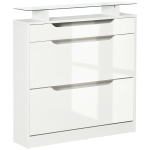 Kingakapp 2 klappsahtli + 1 liugsahtli + 1 t&ouml;&ouml;pinnaga ja 1 klaasriiuliga Reguleeritav riiul 2 tasandiga 89 x 23 x 96 cm Valge 89 x 23 x 96 cm