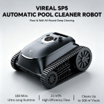 VIREAL SP5 Nutikas basseinipuhastusrobot, T&ouml;&ouml;aeg 180 minutit, Seinale roniv, Puhastab p&otilde;randaid/seinu/veepiiri maasse paigaldatud ja maapealsete basseinide jaoks, Kuni 300 m&sup2;