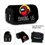 AMON US Kahekihiline pliiatsikott F&auml;nnide seas Kirjatarvete korraldaja Koolitarbed Double-layer Pencil Case black