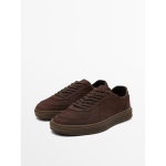 Massimo Dutti kontrastse tallaga seemisnahast tossud Bordeaux/39 black