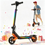 Laste elektroller 6 AGILERIDE AT-B3O Oranž, 3 kiirust, reguleeritav k&otilde;rgus, 150W, mitmev&auml;rviline LED, 6-12 aastat, Bluetooth