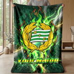 Hammarby Kohandatud Nimega Tekst Fliisist Tekk Jalgpalli Logo Personaalne Fliisist Visketekk Eriline Kingitus Diivanile Magamistuppa Koju 150cmx180cm