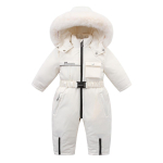 Baby Winter Jumpsuit Thicken Boys Suusakomplekt Mantel Soe Laste Jope Veekindel kapuutsiga Baby Girls Snowsuit 110cm valge