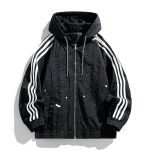 L-9XL Spordir&otilde;ivad Meeste Vabaaja V&auml;lisjakk Meeste Lahtine Pluss Kolme Triibuga Kapuutsiga Jakk XXXL