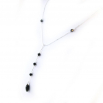 Les Tr&eacute;sors De Lily [G1784] - Collier Argent 'Linda' noir must