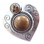 NOA [G5751] - Bague Cr&eacute;ateur 'Love' marron pruun