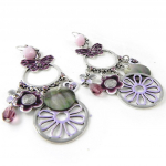 NOA [H1932] - Boucles cr&eacute;ateur 'Vahin&eacute;' violet lilla
