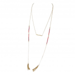 Les Tr&eacute;sors De Lily [N8190] - Collier sautoir 'Navajos' rouge dor&eacute; punane