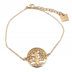 Les Tr&eacute;sors De Lily [P7713] - Bracelet acier 'Arbre de Vie' dor&eacute; ros&eacute; - 16 mm Heleroosa