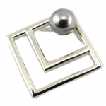 Les Tr&eacute;sors De Lily [P8023] - Pendentif Argent 'Perla' gris argent&eacute; (rhodi&eacute;) - 12x12 mm hall