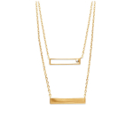 Les Tr&eacute;sors De Lily [Q6283] - kullatud topeltkaelakee 'Identity' valge kuld - 40 ja 45 cm valge