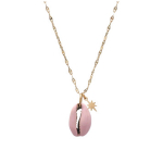 Les Tr&eacute;sors De Lily [Q8598] &ndash; roosast kullast 'Cowrie' terasest disainerkaelakee &ndash; 20x13 mm Heleroosa
