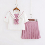 SCIONE S&uuml;gisene Jaapani koolivormid meremeeste topid Plisseeritud seelik t&auml;iskomplektid Cosplay JK kost&uuml;&uuml;misari XXL