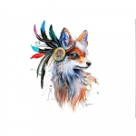 Teemantmaal t&auml;isring/ruudukujuline teemant  maalitud rebane  Tikand Ristpistes Vesi Teemant 5D DIY Mosaiikmaal Dekoratsioon Full Square (20X30CM)