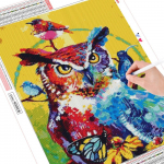 5D teemantmaali &ouml;&ouml;kull t&auml;isruudukujuline &uuml;mmargune kivikivi komplekt Teemanttikandid Loom Mosaiik Lind N&auml;put&ouml;&ouml; Seinakunst Full Round (20X30CM)