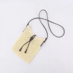 Yogodlns suvine &otilde;lg&otilde;lekott naiste k&auml;sitsi valmistatud rannakott Bohemian Rattan Crossbody kott reisimiseks kootud messengeri k&auml;ekott Bolsas 19x21cm beež