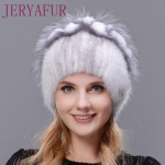 JERYAFUR naarits rebase karusnahast m&uuml;ts Rex j&auml;nese karusnahast kootud m&uuml;ts, talve naine suusam&uuml;ts