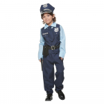 Luksuslik poiste politseiniku kost&uuml;&uuml;m, FBI vormiriietus, laste politseiniku Halloweeni cosplay komplekt S