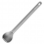 Titaanist pika varrega spork-s&ouml;&ouml;giriistad v&auml;ljas matkamiseks seljakotipiknikule Spork - Matte finish