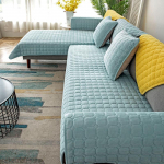 &Uuml;hev&auml;rviline libisemiskindel diivani kate Paks pehme pl&uuml;&uuml;s diivanipadja r&auml;tik elutoa m&ouml;&ouml;bli jaoks Decor Slipcovers diivanikatted 110x210cm 1pc helesinine v&auml;rv