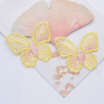 12tk 50*40mm Mirage Tikitud v&otilde;rk Liblikad aplikatsioonid riietele M&uuml;tsi &otilde;mblemine Plaastrid DIY peakatted juukseklambrid vibu tarvikud kollane