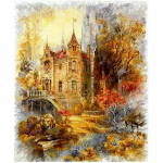 5D isetegemise t&auml;is&uuml;mmargune teemantmaal Castle Teemanttikandid Ristpistes Mosaiik Pulmadekoratsioon Full Round 20x30CM