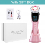 EMS Micro Current Face Lifting n&auml;omasseerija Sonic Vibration Face Massager kortsude eemaldaja Hot Cool Beauty Device With GIFT BOX