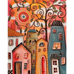 5D DIY Teemantmaal &Otilde;limaal City House Teemanttikandid T&auml;ismosaiikkomplektid Ristpistes Kodukaunistus K&auml;sitsi valmistatud kingitused Round 20x30cm