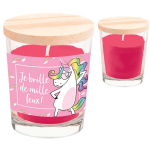 Les Tr&eacute;sors De Lily [A0701] - Bougie parfum&eacute;e 'Licorne My Unicorn' Je brille de mille feux ! (cerise) - 92x70 mm Heleroosa