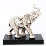 Les Tr&eacute;sors De Lily [A1413] - must h&otilde;bedane metallist kujuke  Elevant  - 19x19x9 cm h&otilde;be