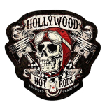 Les Tr&eacute;sors De Lily [A2565] - Retro metallist tahvel 'Bikers' must punane vintage - 42x40 cm (Hollywoodi hot rodid) must