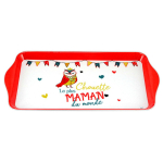 Les Tr&eacute;sors De Lily [R6566] &ndash; oranž ja valge melamiinist koogialus  Maman  (maailma armsaim ema) - 30x15 cm oranž