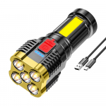 5 LED-taskulamp kaasaskantav suure luumeniga t&ouml;&ouml;valgusti USB-laetav valgusti 4 k&uuml;lgvalgustusega kuld