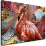 L&otilde;uenditr&uuml;kk Roosa flamingo abstraktsel taustal 60x40 roosa