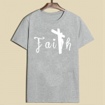 ZIMOXUAN naiste moe t-s&auml;rk  Faith  graafilised t-s&auml;rgid Kristlikud s&auml;rgid usuliste kingituste jaoks S valge