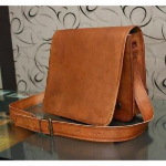 Nahast vintage pruun 11-tolline meeste kitse kott &otilde;lakott s&uuml;learvuti kott 9X11X3 pruun