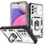 Disain&uuml;mbris Samsung A33 A53 S23 S22 S21 Ultra Fe Plus 360 kogu korpusele, vastupidav ja kaitsev liugkaamera aluse kaitsekate Samsung F12 valge