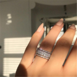 1-karaadine If Cut Diamond Jewelry Solid S925 h&otilde;bedane s&otilde;rmus naistele tempel Anillos De Bizuteria h&otilde;bedane 925 ehtekivikarp 8 antiikne h&otilde;bedane v&auml;rv