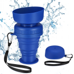 500 ml koera veepudel kokkupandav lemmikloomas&ouml;&ouml;tja kaasaskantav kaussi pudel Lemmikloomad &otilde;ues reisimiseks joogikausid joogikauss kutsikas BPA-vaba 500ML sinine