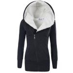 Talvine naiste puuvillane sportlik dressipluus Naiste pikkade varrukatega t&otilde;mblukuga fliismantel S