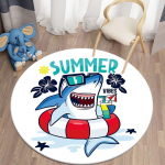 Shark Kawaii Art tr&uuml;kitud &uuml;mmargune vaip elutuppa Vaibad telkimine piknikumatt Magamistoa vaip Flanell libisemiskindel joogamatt Kingitus 60cm