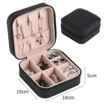 1 tk Kaasaskantav ehtekarp Ehtekorraldaja Kuva Reisi ehtekarbid N&ouml;&ouml;bid Nahast Hoiu T&otilde;mblukk Juveliirid WBL must