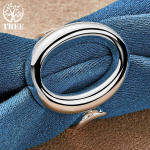 925 Sterling Silver Circle O avatud reguleeritava suurusega s&otilde;rmused ehted