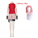 Haruno Sakura Cosplay kost&uuml;&uuml;m naiste t&uuml;drukute seelik komplekt Halloweeni karnevali kost&uuml;&uuml;mid M