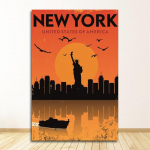 Maastikukunst L&otilde;uend Maalimine Seinapildid Kodukujundus P&otilde;hjamaade vintage reisilinnade plakat New York Holland Amsterdam London Ilma raamita 21*30cm