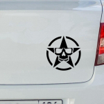 Tri Mishki HZX1258# Military Skull Star Kiivri kleebised Autokleebised Vin&uuml;&uuml;lkleebised Mootorrattatarvikute kleebised 10cm-S